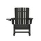 Merrick Lane Ridley HDPE Adirondack Chair with Cup Holder and Pull Out Ottoman, All-Weather HDPE Indoor/Outdoor Chair